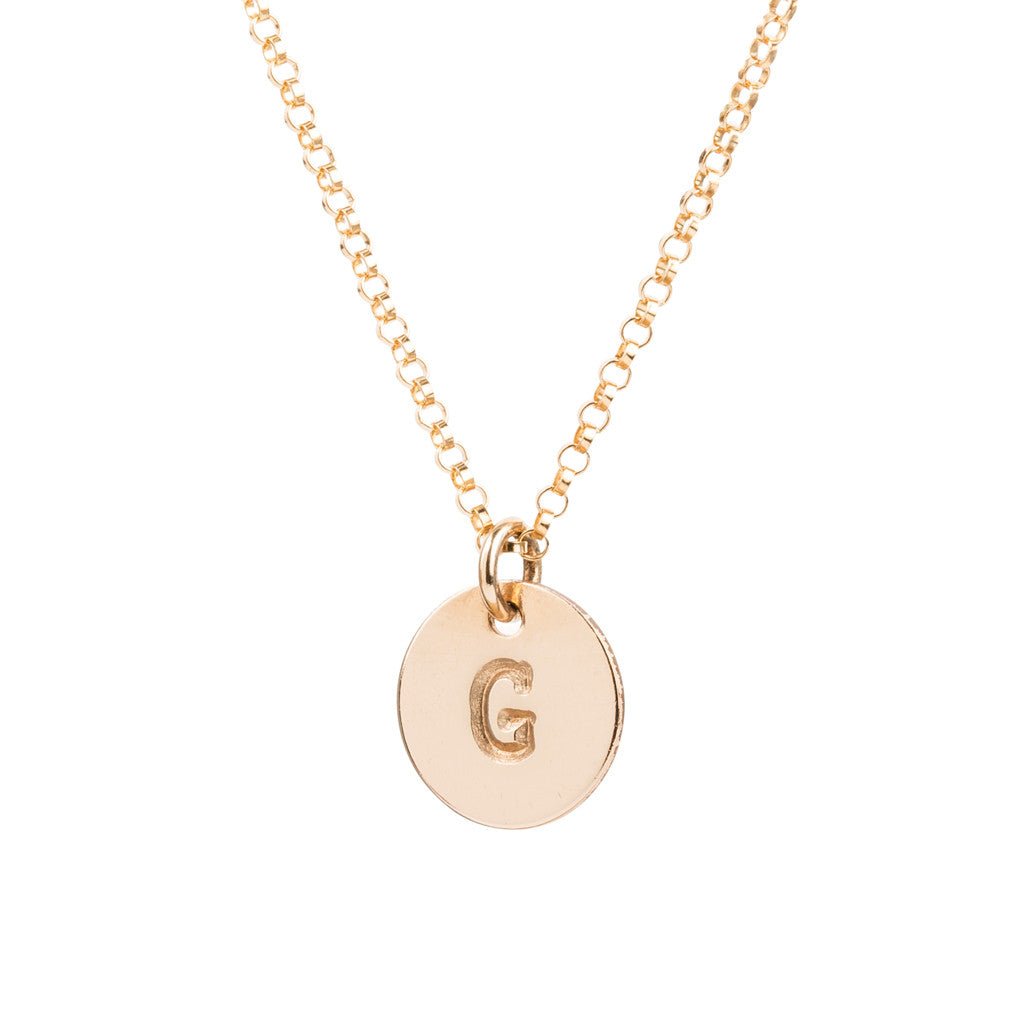Initial Gold Necklace - Plain chain