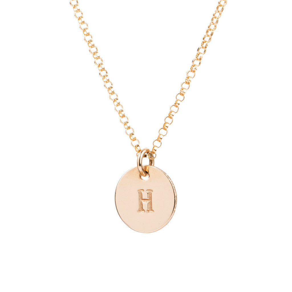 Initial Gold Necklace - Plain chain