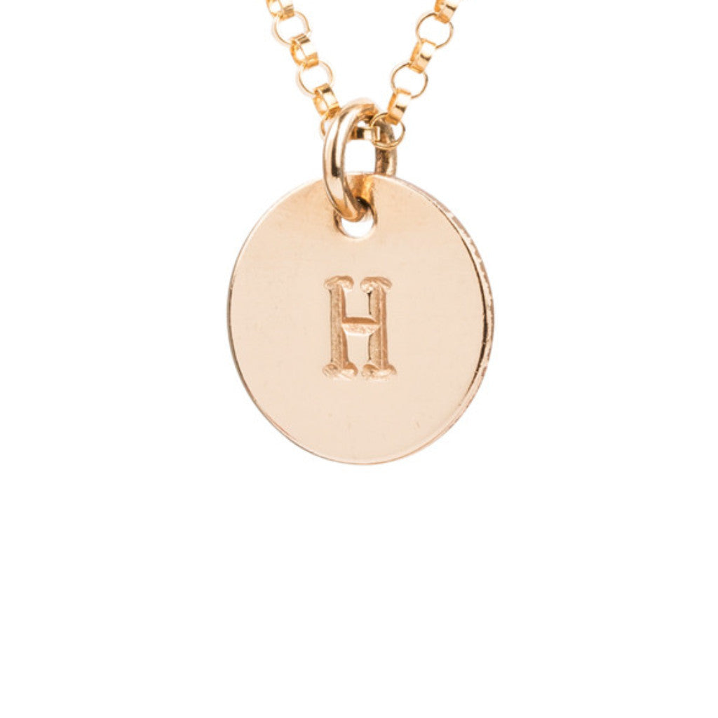 Initial Gold Necklace - Ball chain