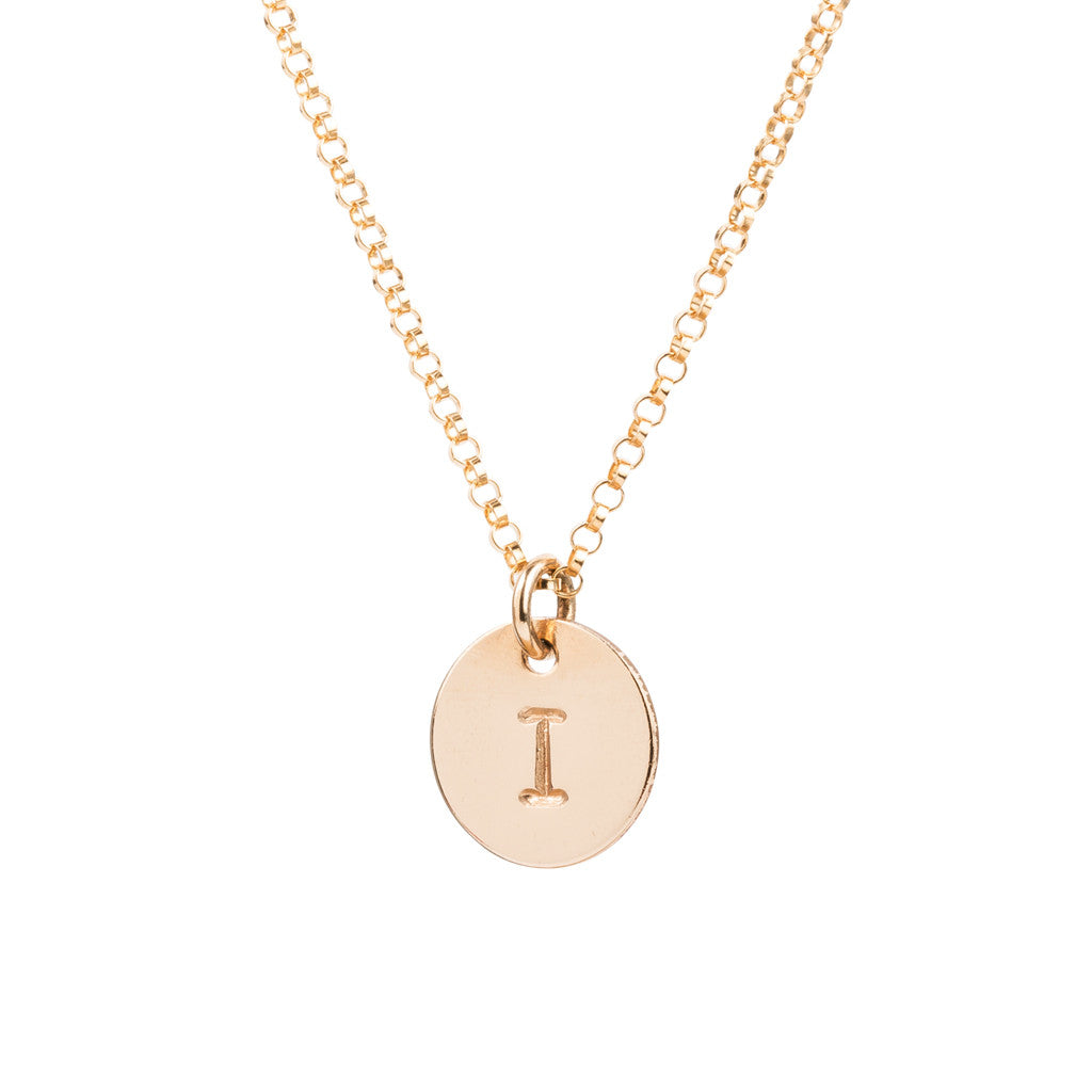 Initial Gold Necklace - Plain chain