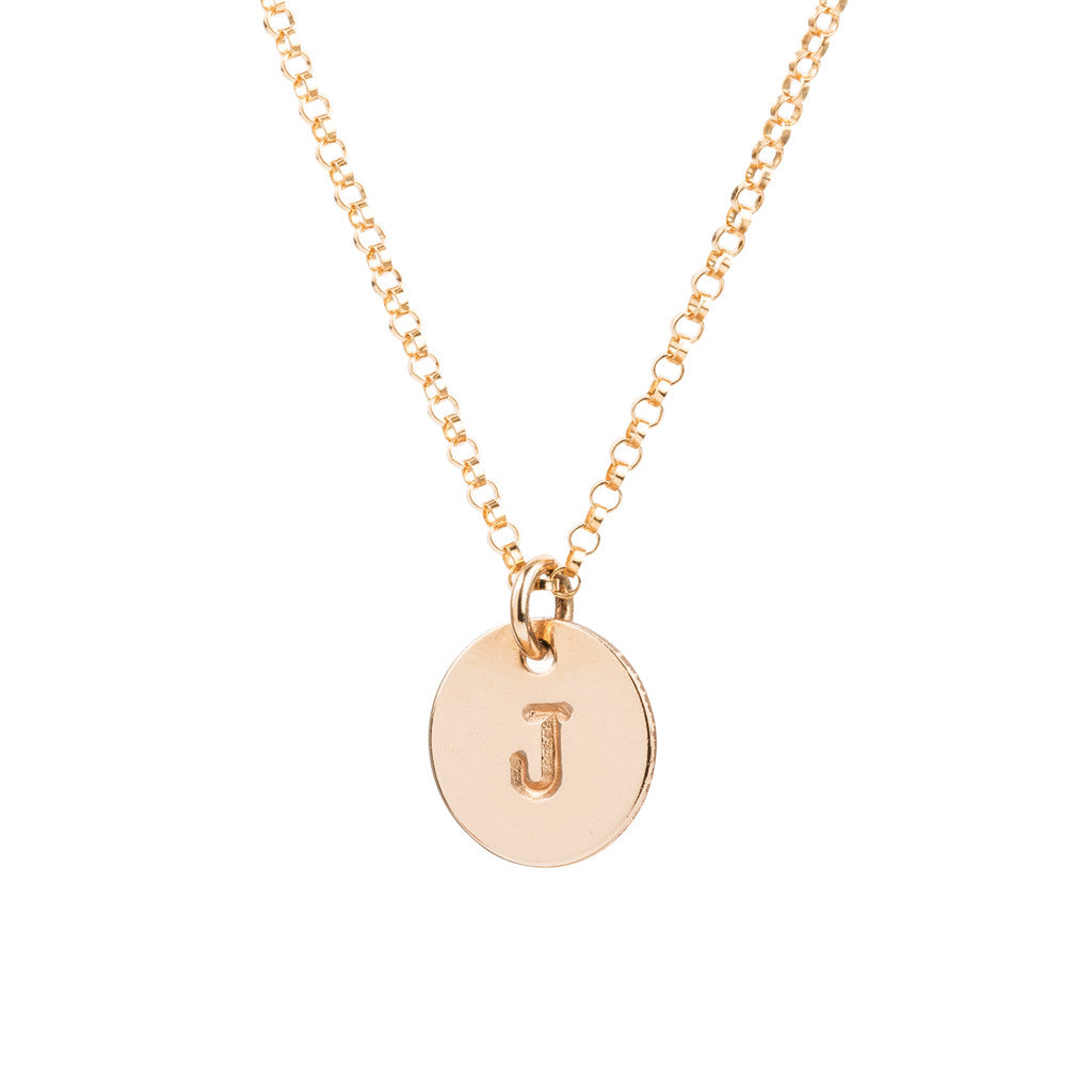 Initial Gold Necklace - Plain chain
