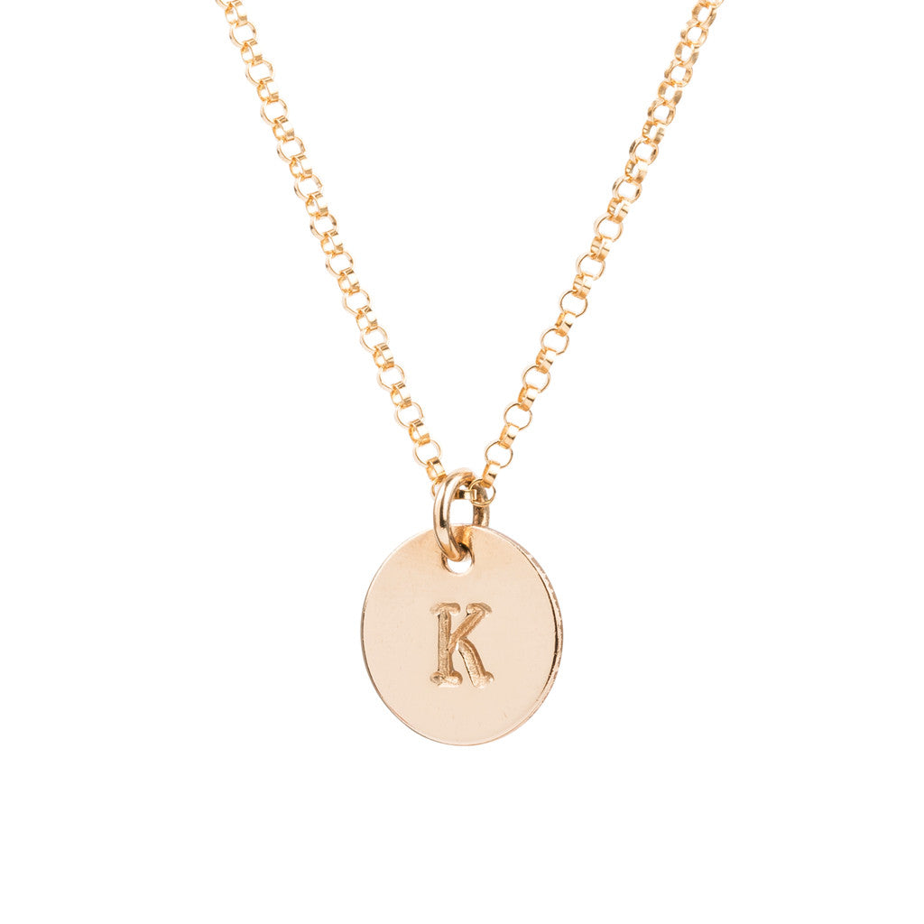 Initial Gold Necklace - Plain chain
