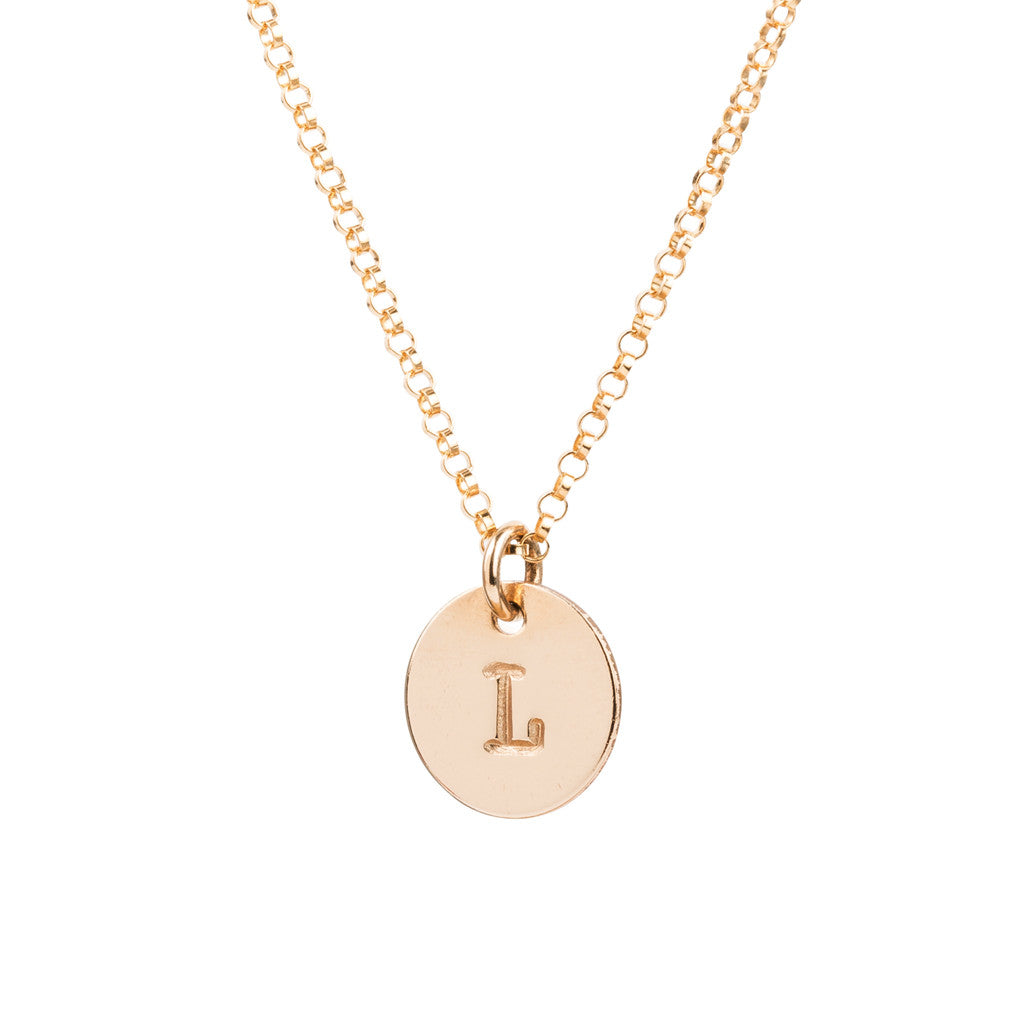 Initial Gold Necklace - Plain chain