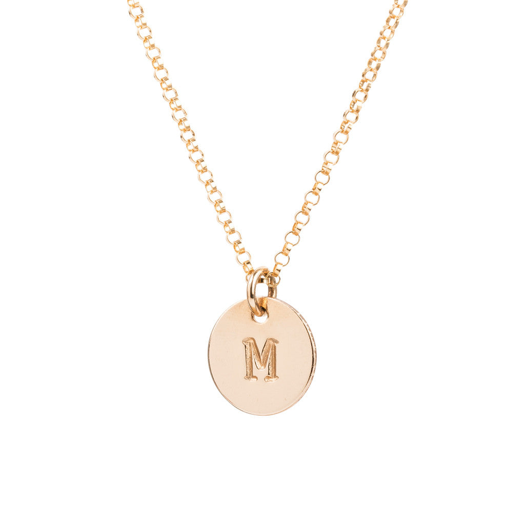 Initial Gold Necklace - Plain chain