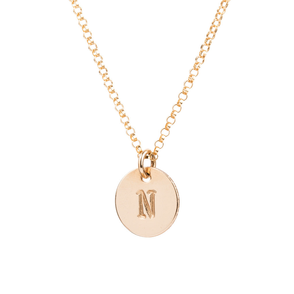 Initial Gold Necklace - Plain chain