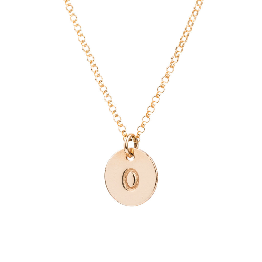 Initial Gold Necklace - Plain chain
