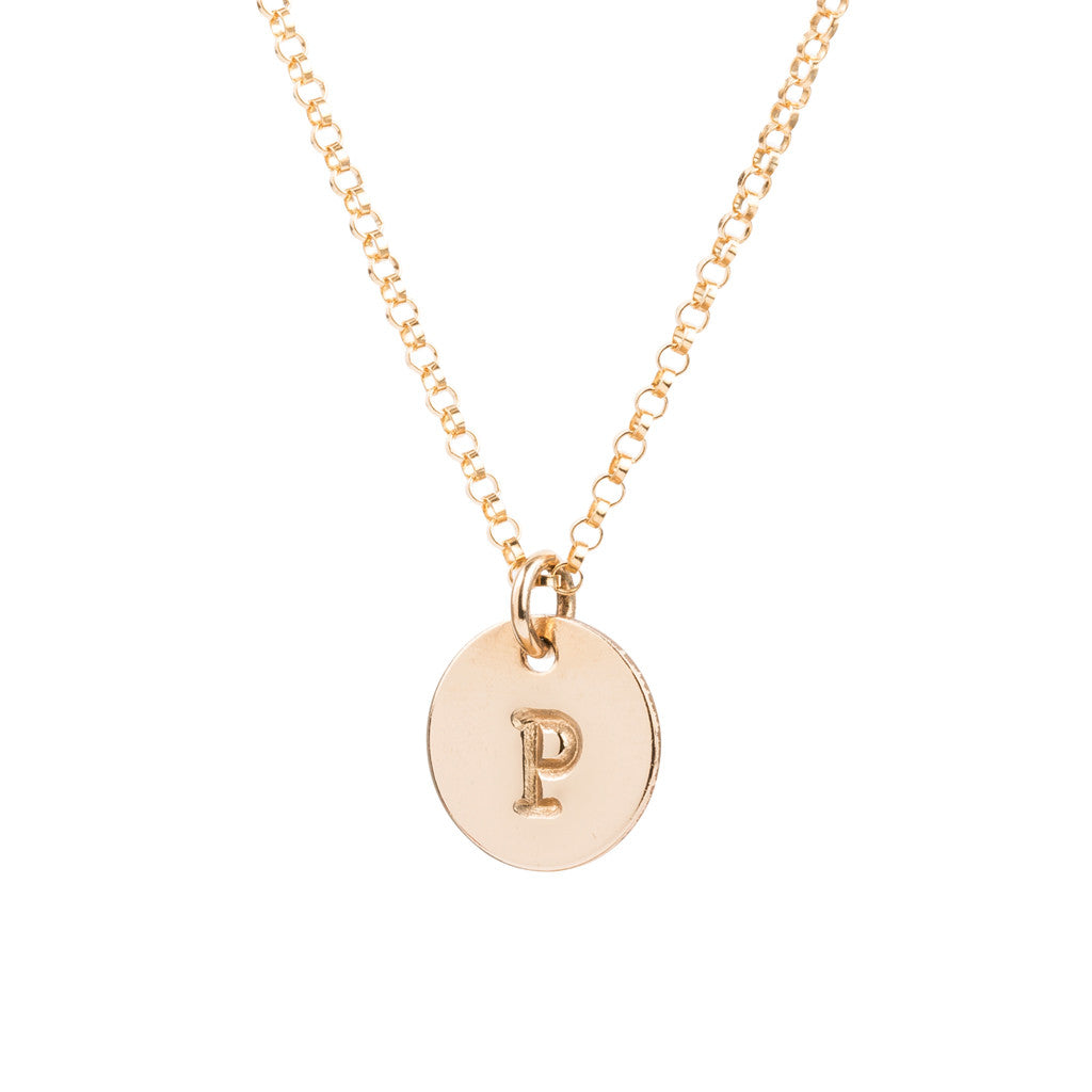 Initial Gold Necklace - Plain chain