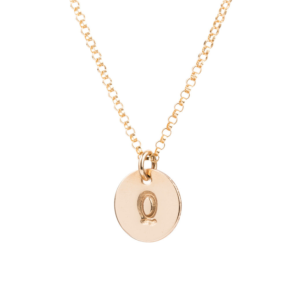 Initial Gold Necklace - Plain chain