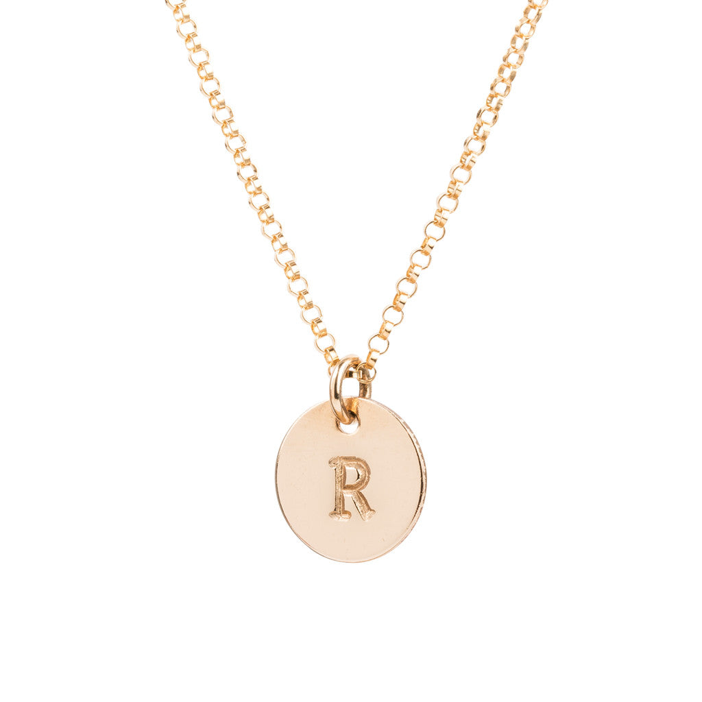 Initial Gold Necklace - Plain chain