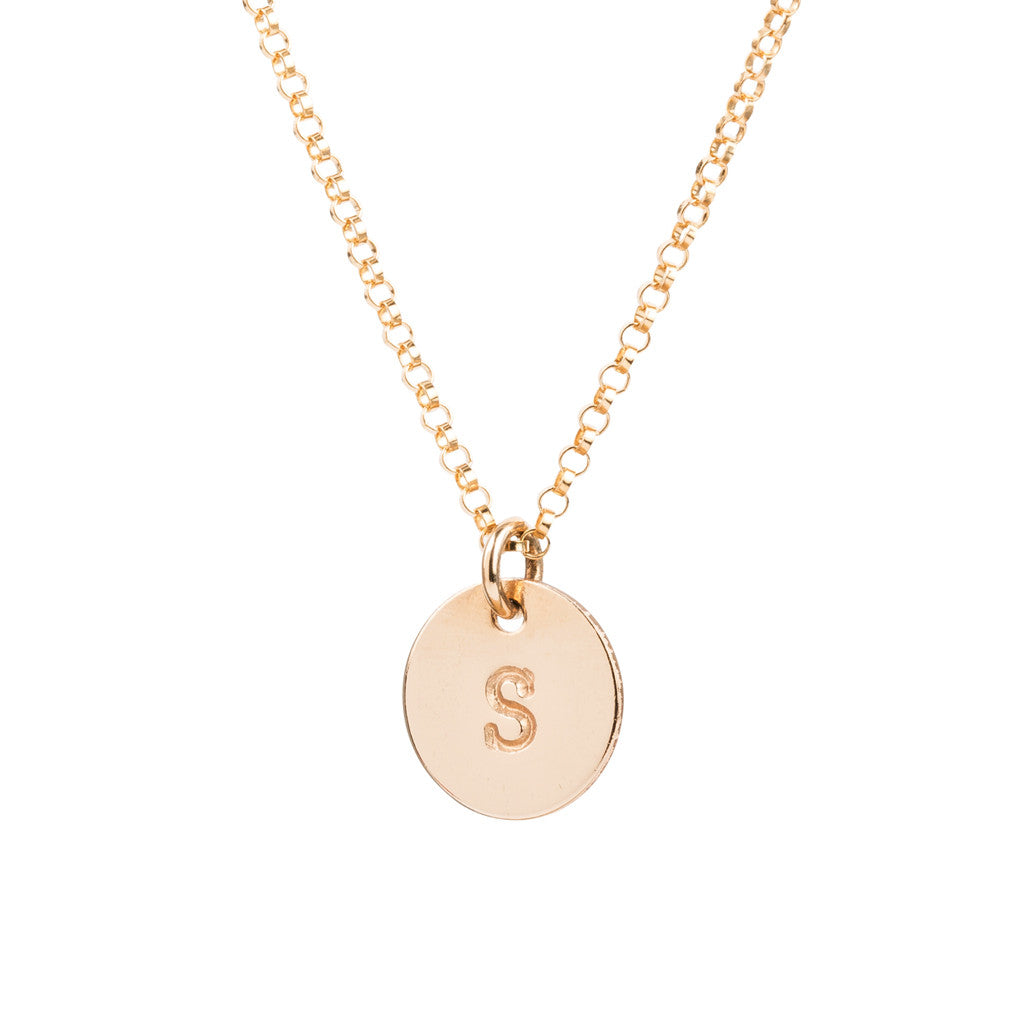 Initial Gold Necklace - Plain chain