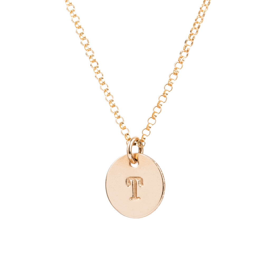 Initial Gold Necklace - Plain chain