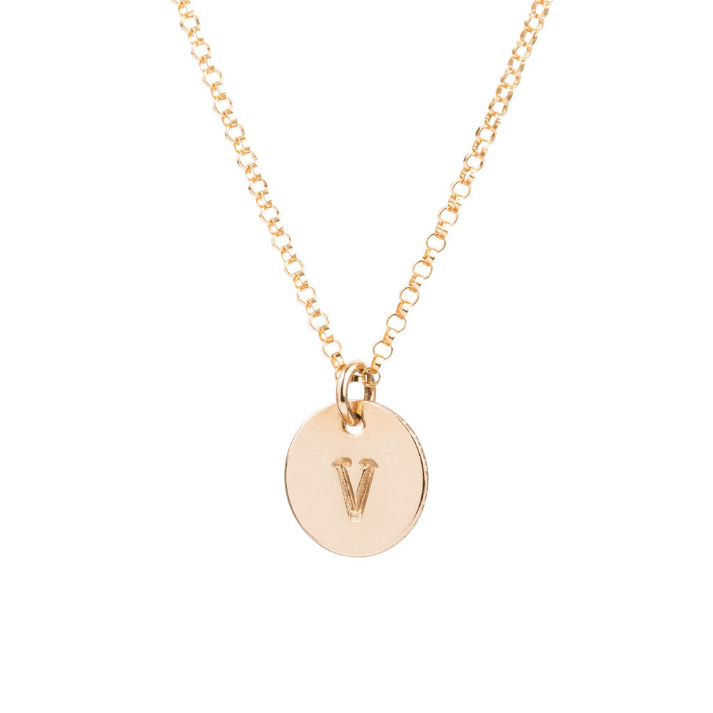 Initial Gold Necklace - Plain chain