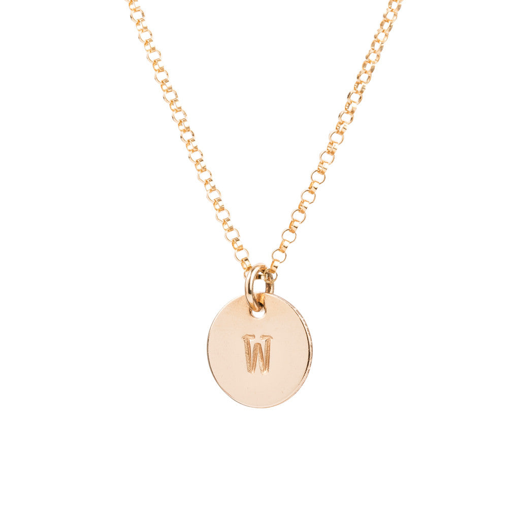 Initial Gold Necklace - Plain chain
