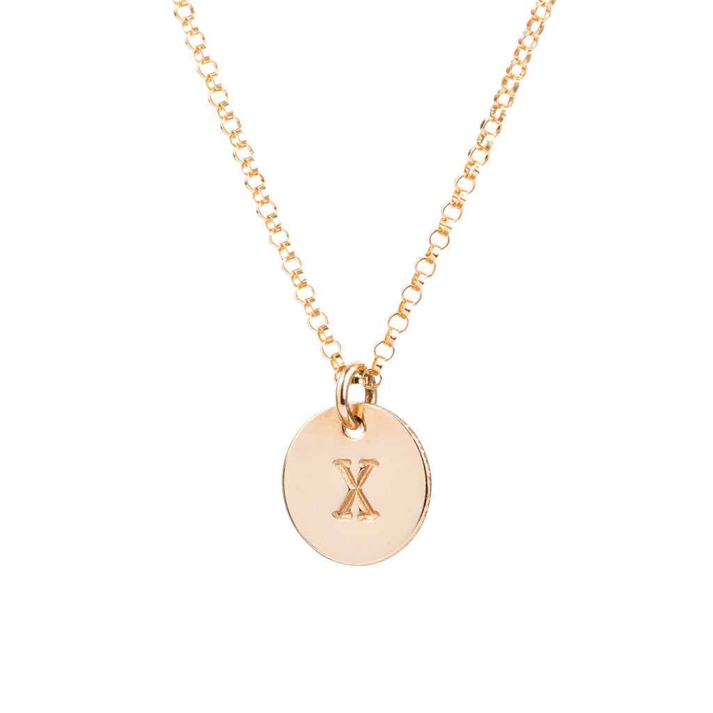 Initial Gold Necklace - Plain chain