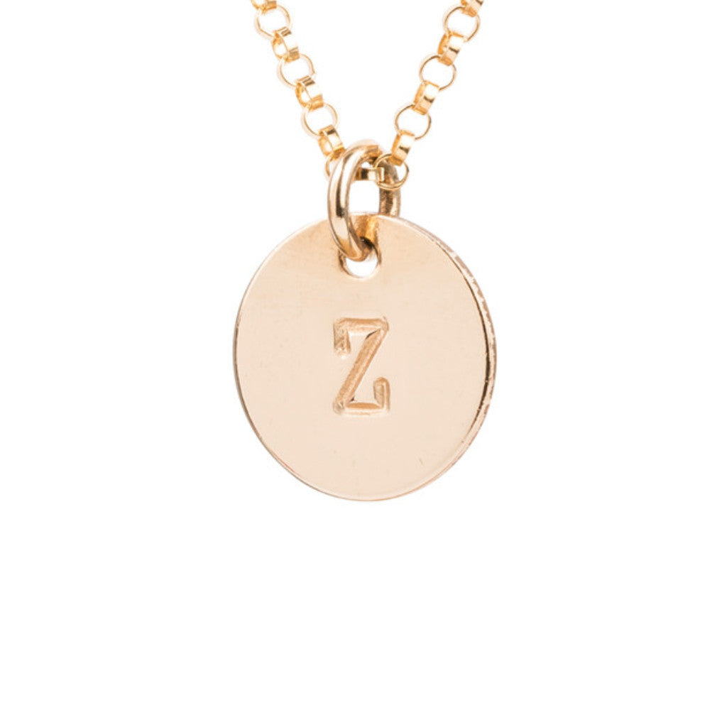 Initial Gold Necklace - Ball chain