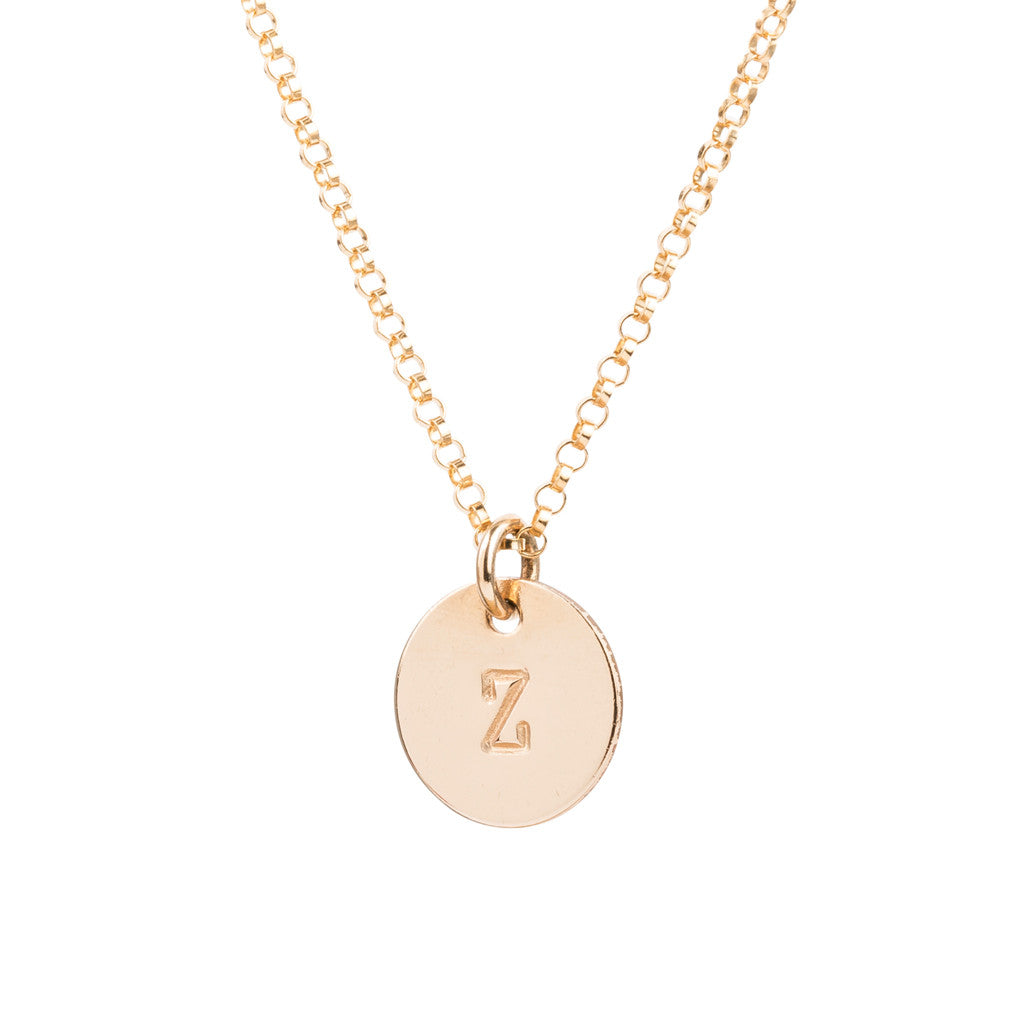 Initial Gold Necklace - Plain chain