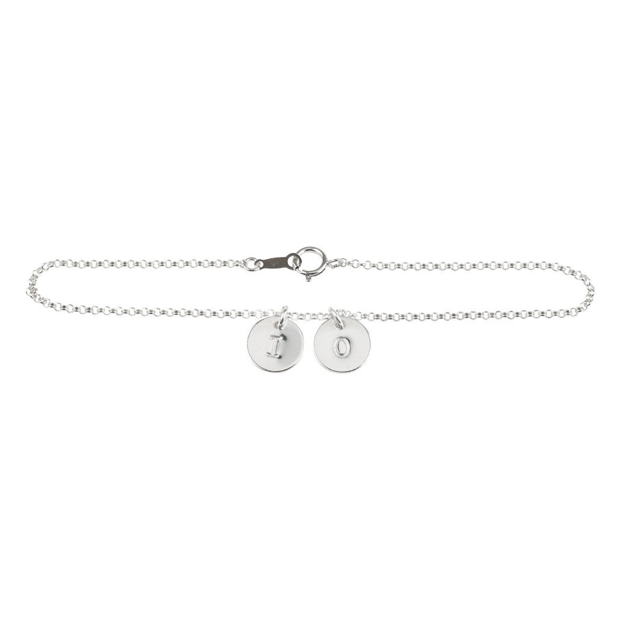Initial bracelet in silver - Plain chain