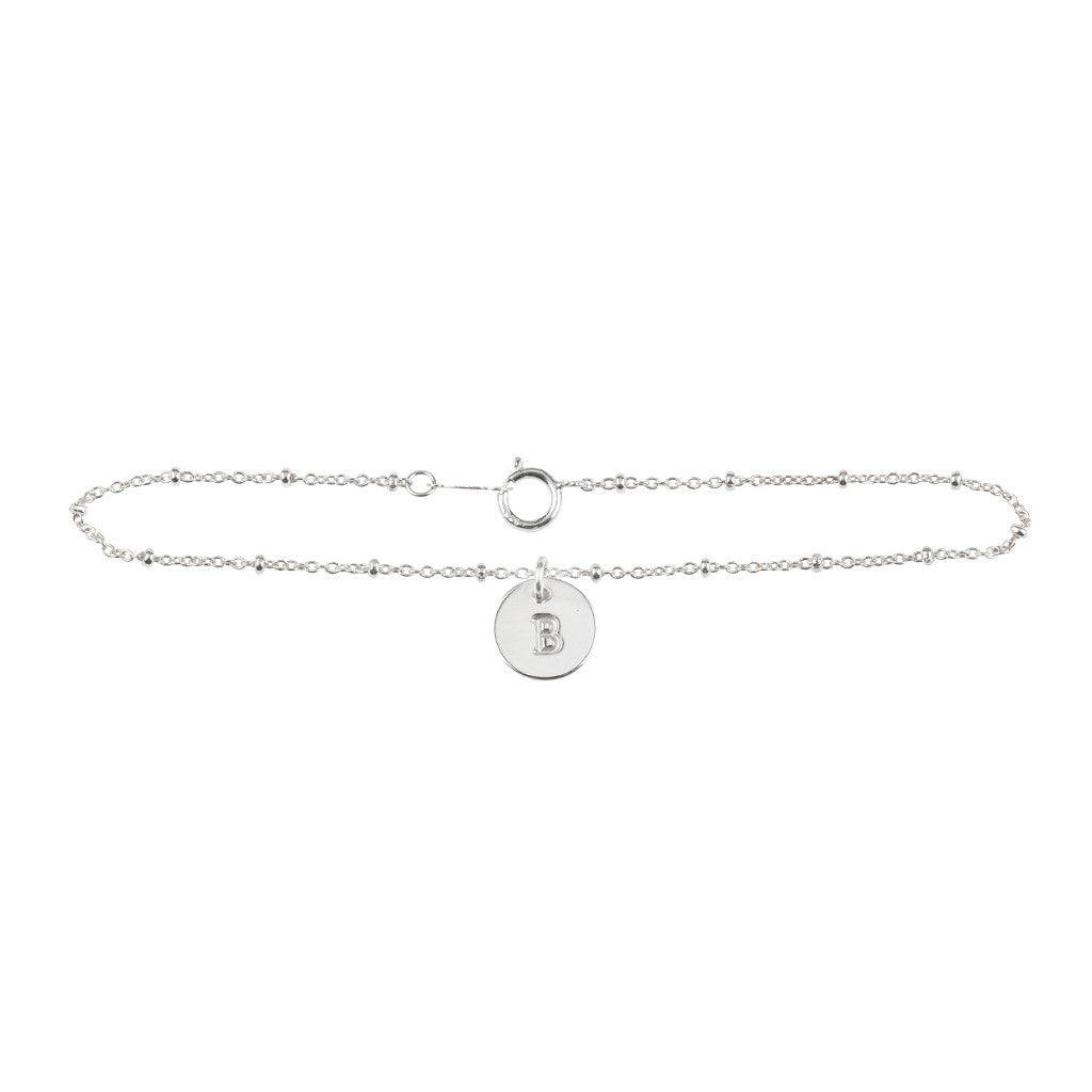 Initial bracelet in silver - Ball chain