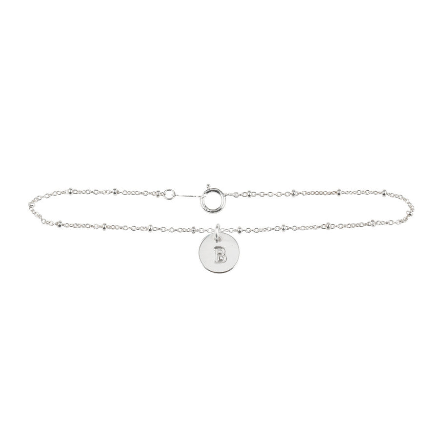 Initial bracelet in silver - Ball chain
