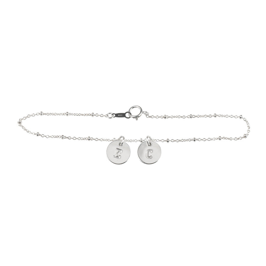 Initial bracelet in silver - Ball chain