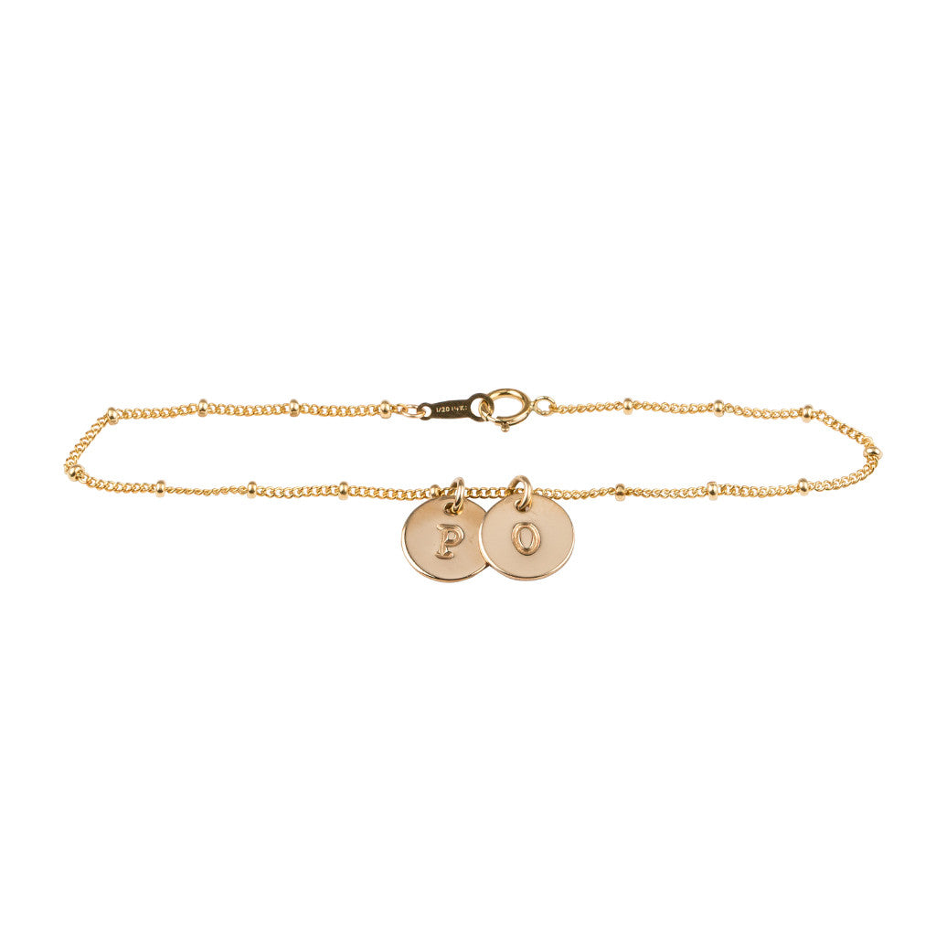 Initial bracelet in gold - Ball chain