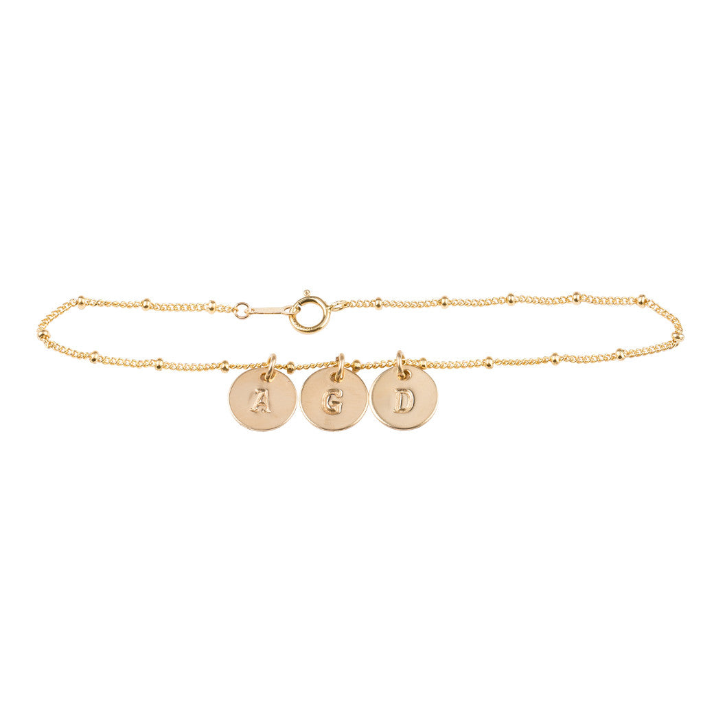 Initial bracelet in gold - Ball chain