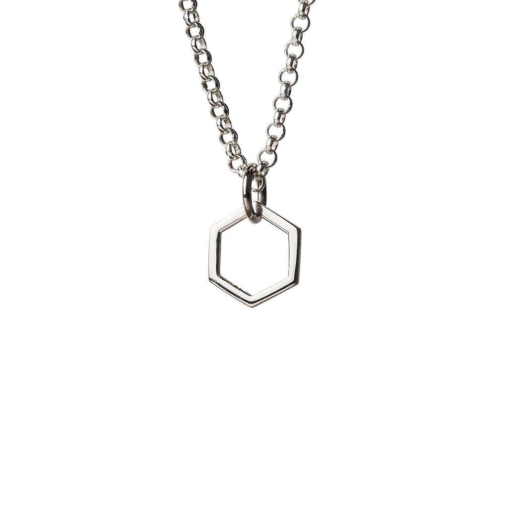 Hexagon Silver Necklace