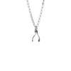 Tiny Silver Wishbone Necklace