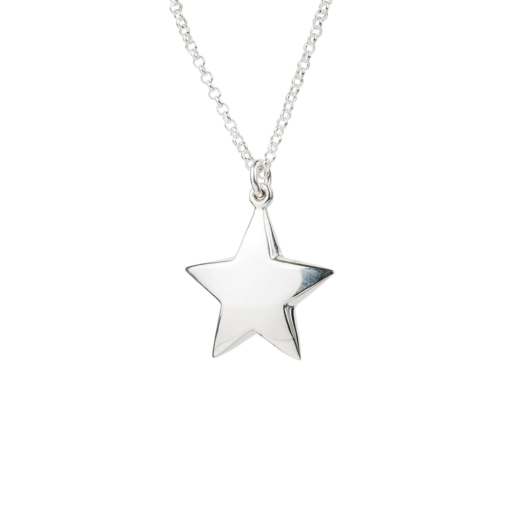 Silver Necklace with Large Star Pendant