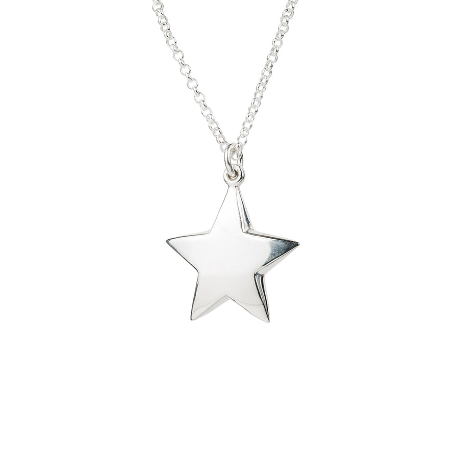 Silver Necklace with Large Star Pendant