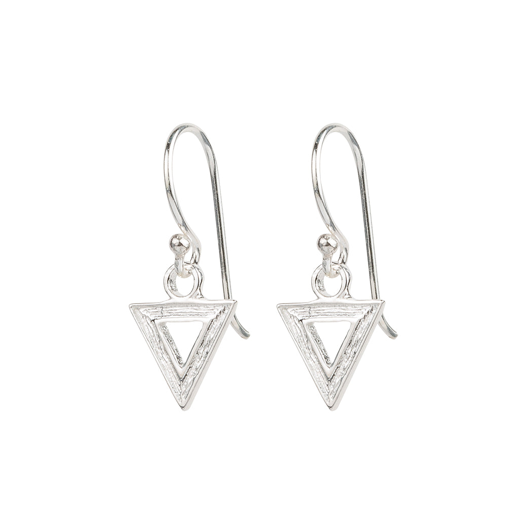 Silver Triangle Earrings
