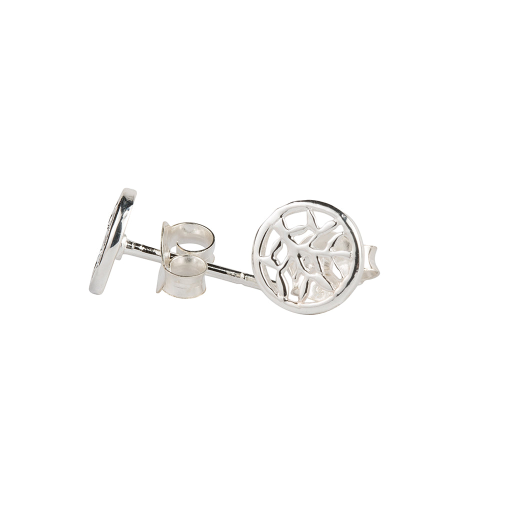 Sterling Silver Tiny Tree of Life Stud Earrings