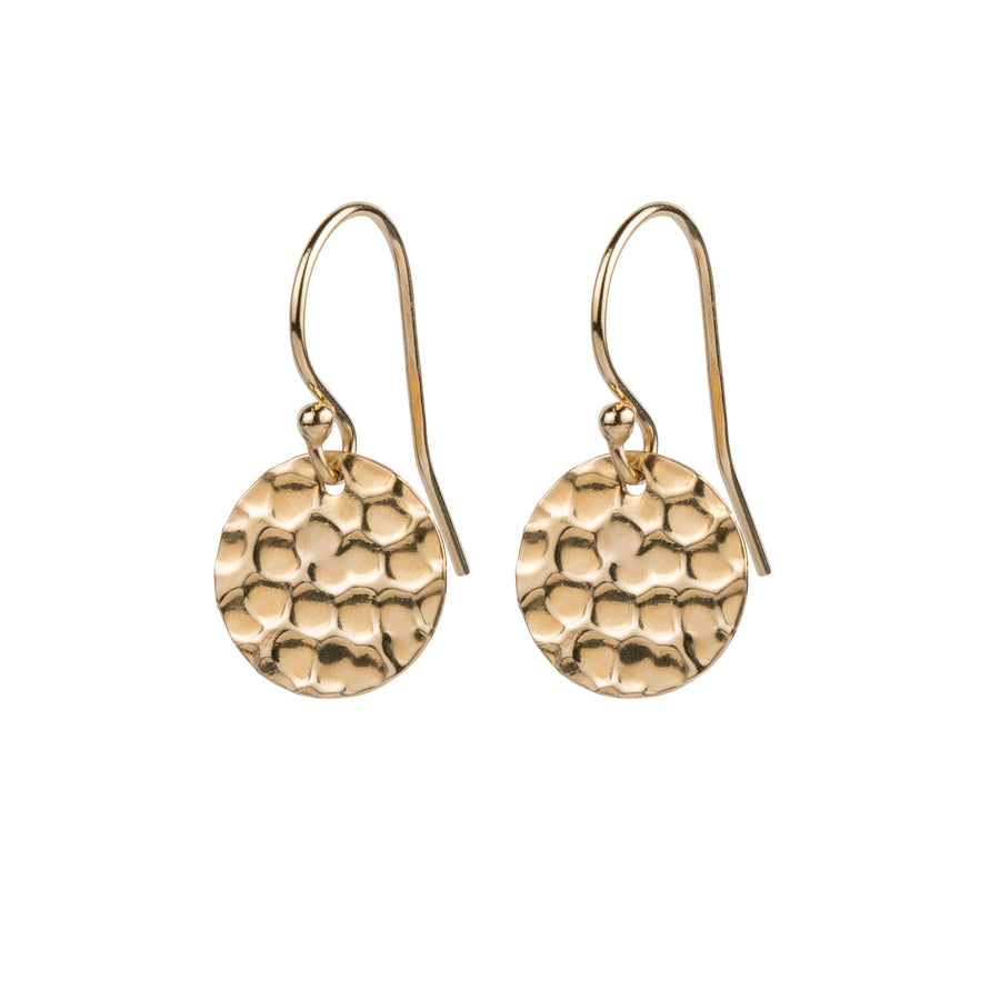 Hammered Gold Disc Earrings