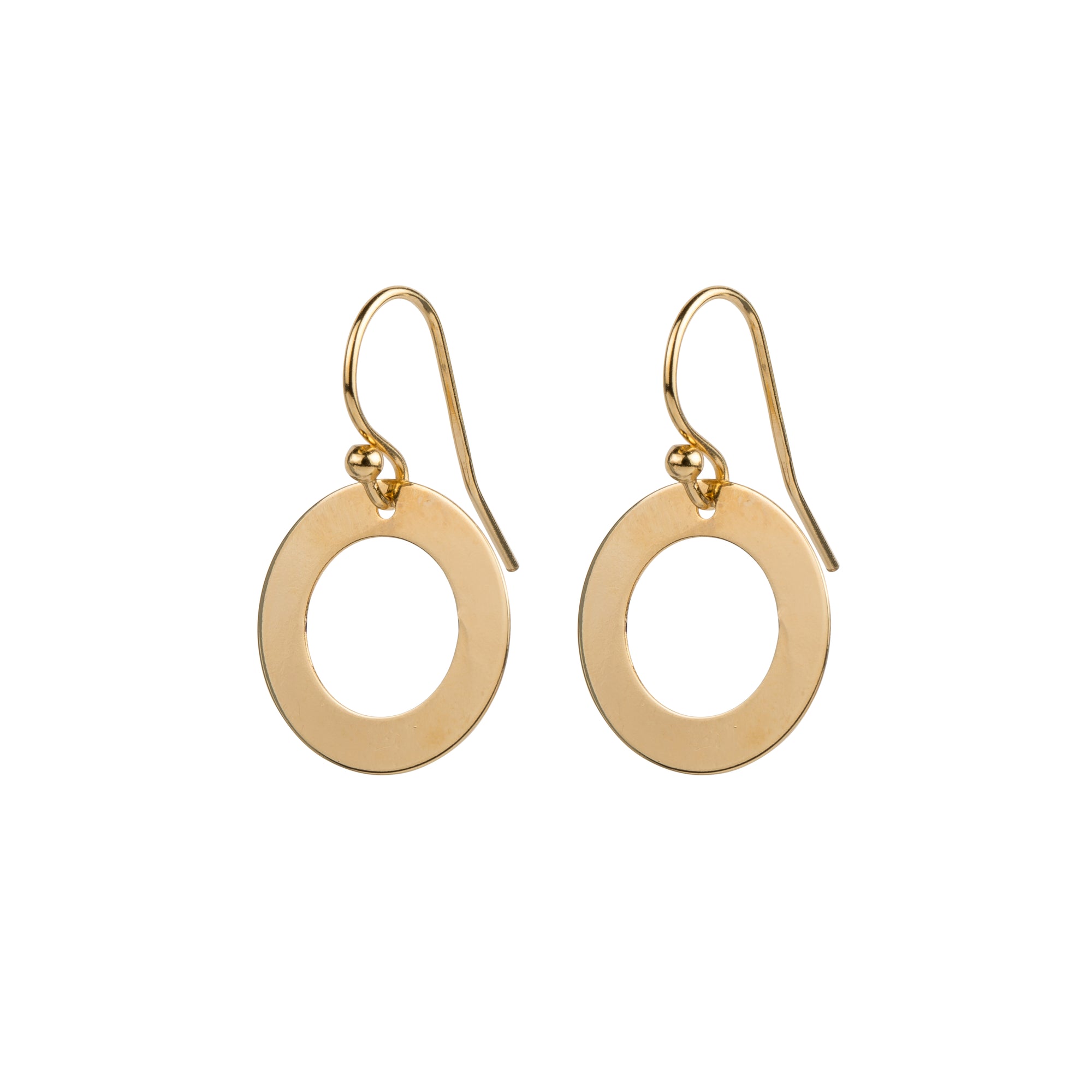 Circle Washer Disc Earrings in Gold