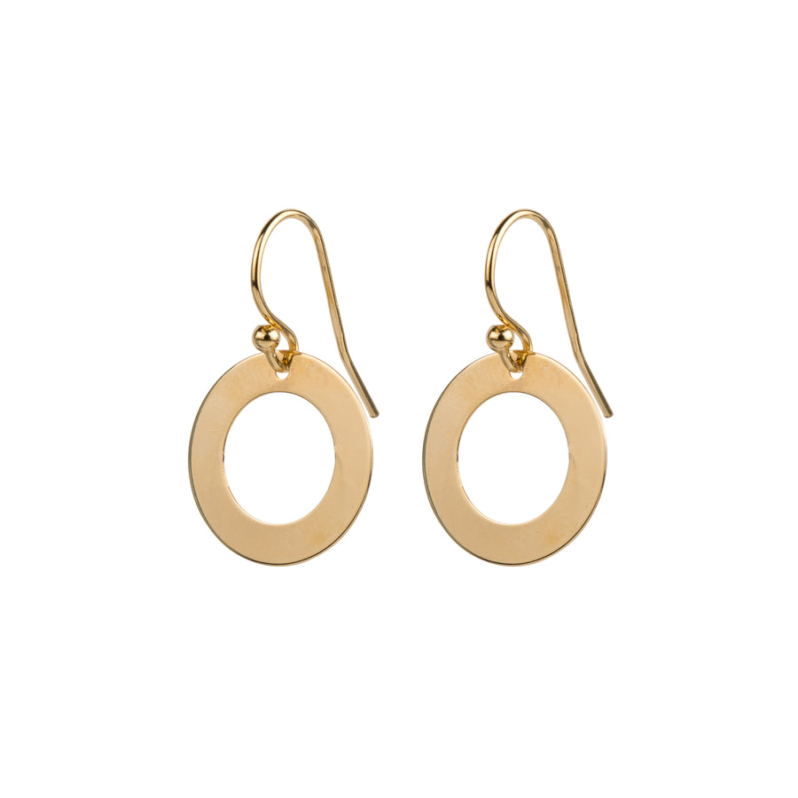 Circle Washer Disc Earrings in Gold