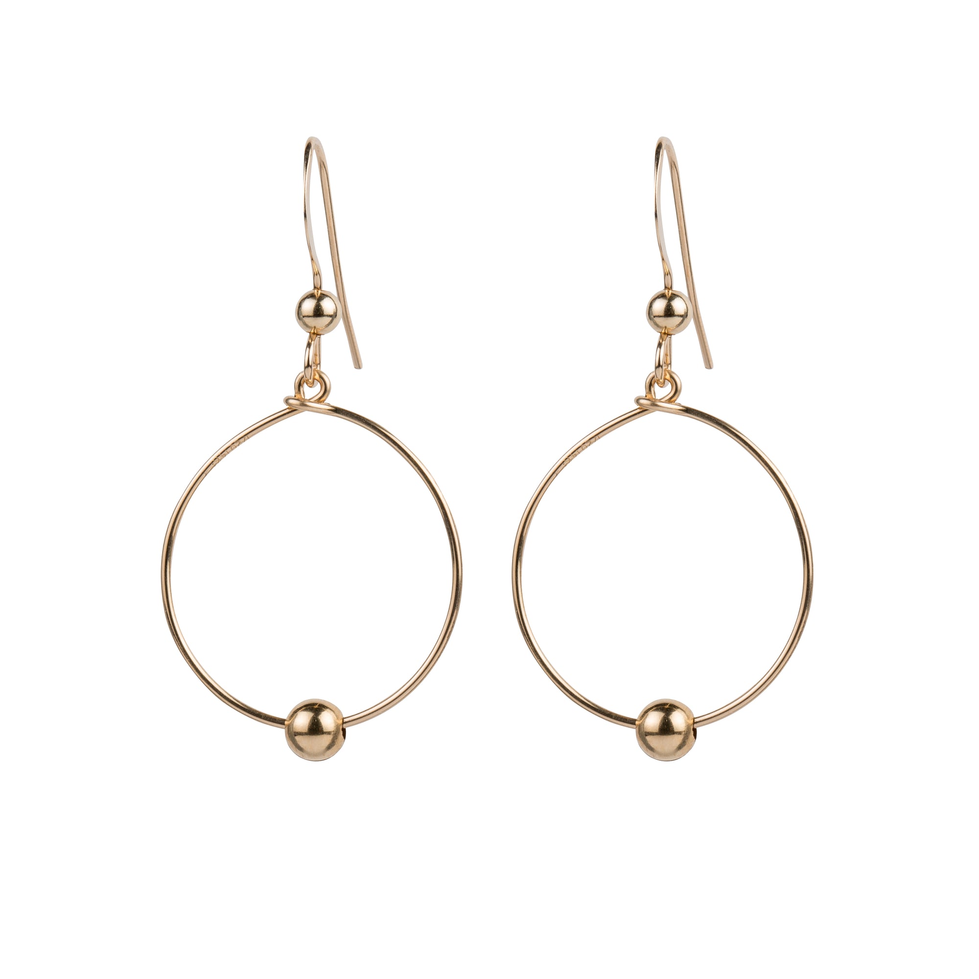 Hoop with a Gold Ball Earrings