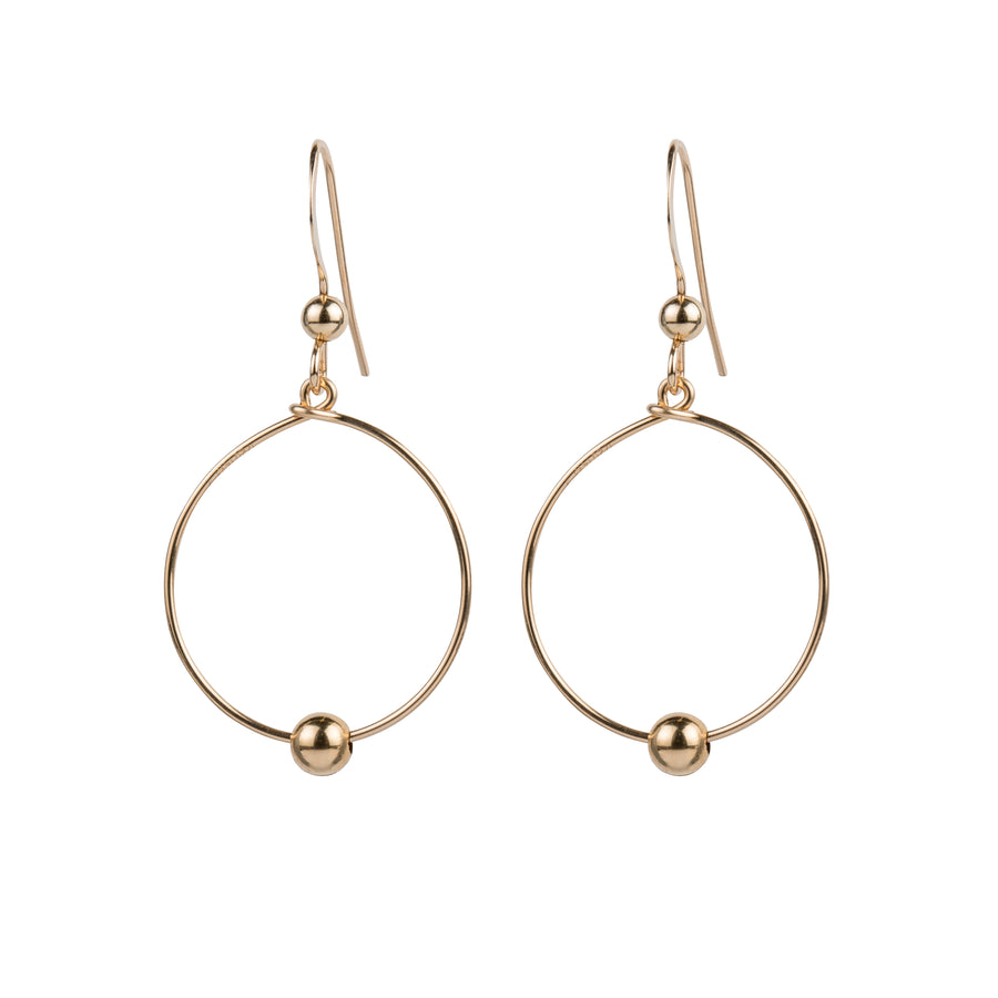 Hoop with a Gold Ball Earrings