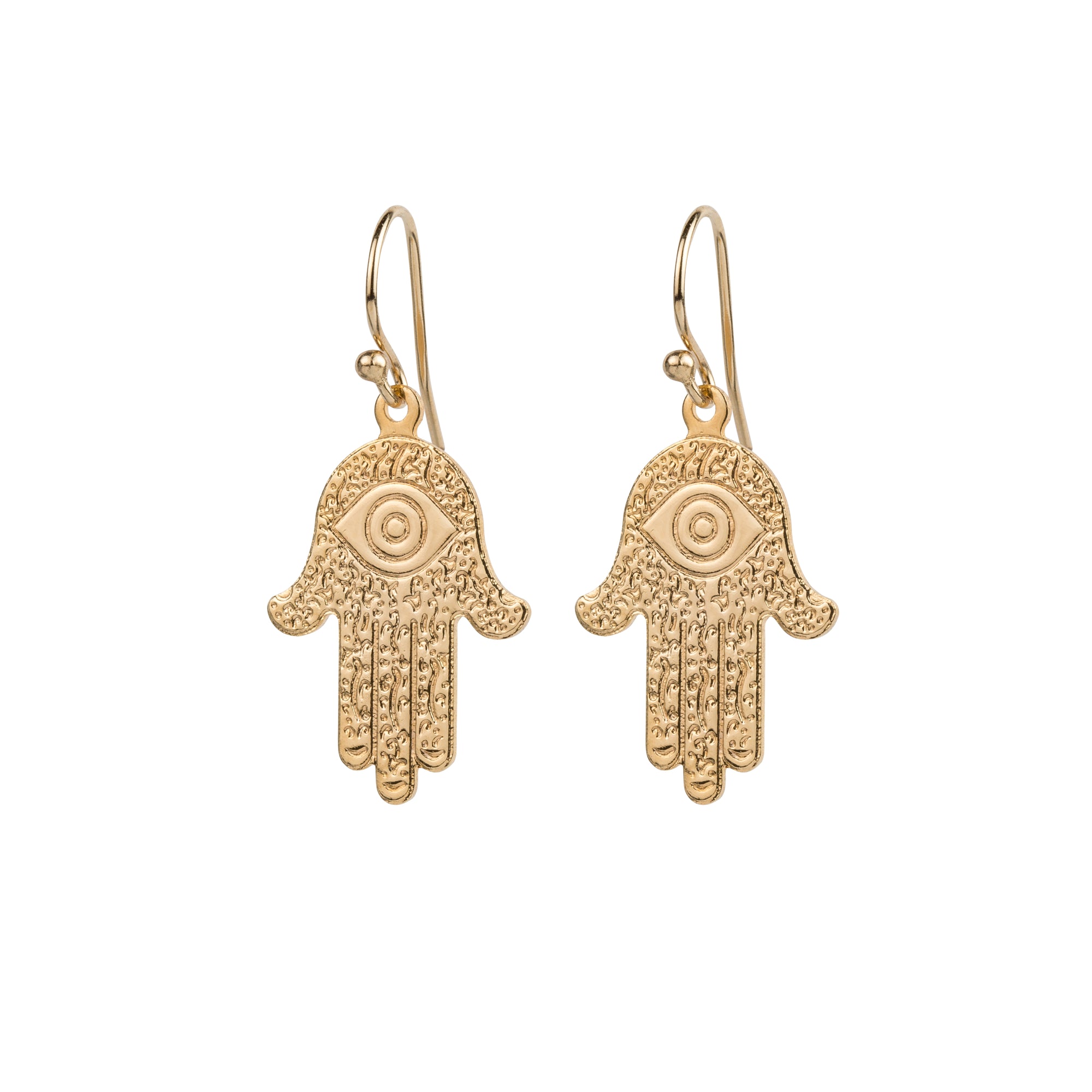Large gold hamsa earrings