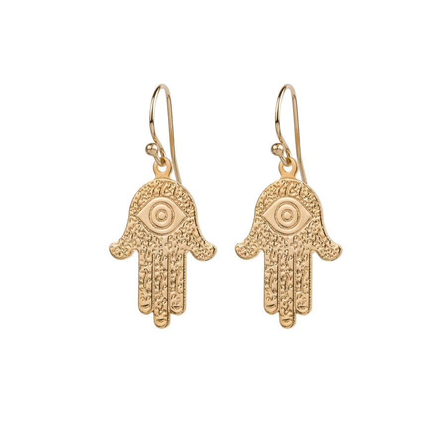 Large gold hamsa earrings