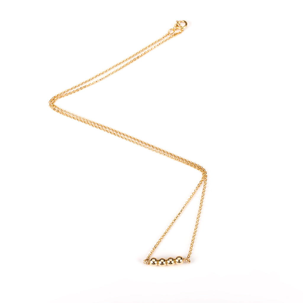 Gold Necklace with Beads