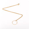 Large Hammered Textured Circle Necklace in Gold
