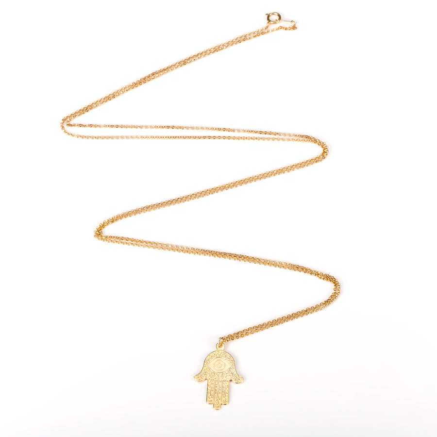 Hamsa Hand Necklace in Gold