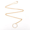 Gold Necklace with Large Textured Circle
