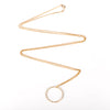 Gold Necklace with Large Textured Circle