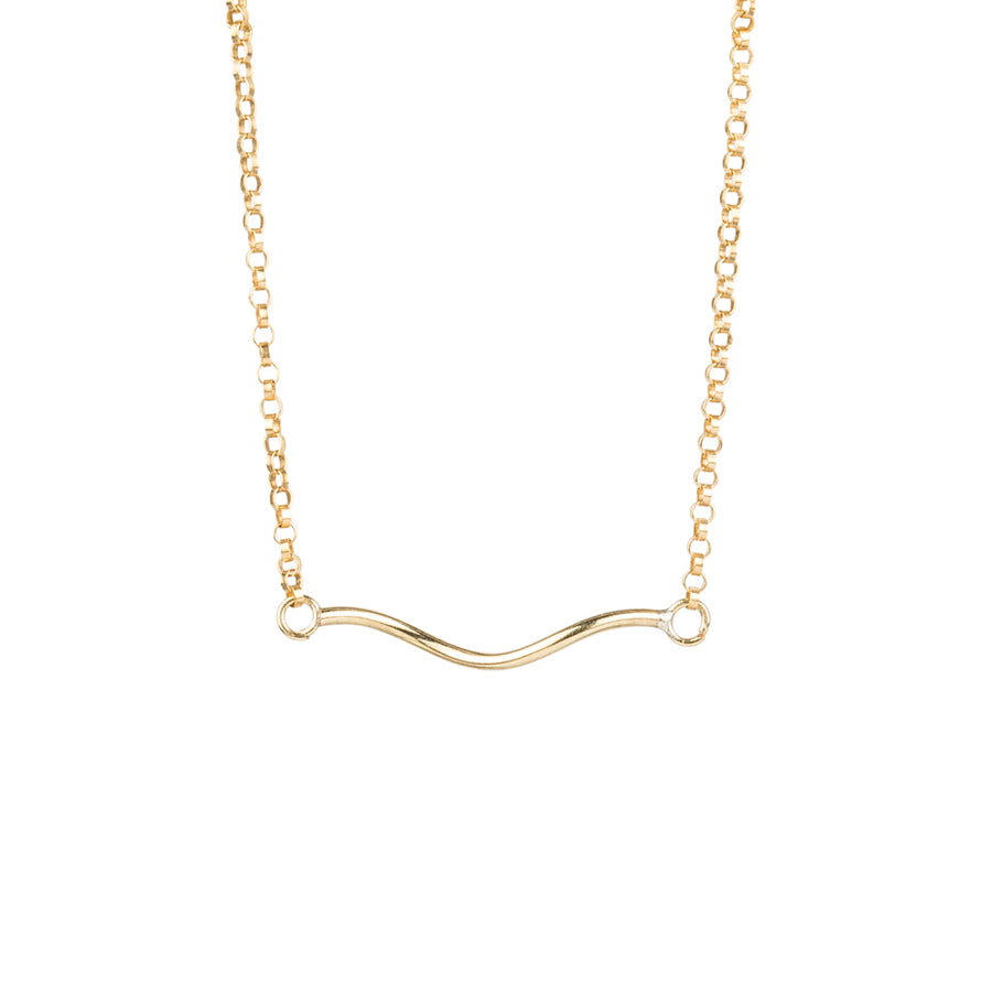 Wavy Bar Necklace in Gold