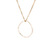 Large Hammered Textured Circle Necklace in Gold