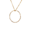 Gold Necklace with Large Textured Circle