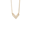 Gold Necklace with Small Chevron Pendant