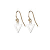 Triangle earrings in mixed metal