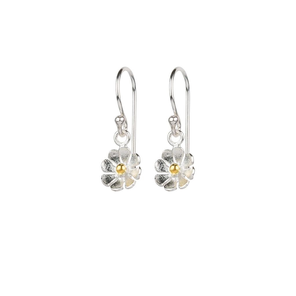 Flower earrings in mixed metal